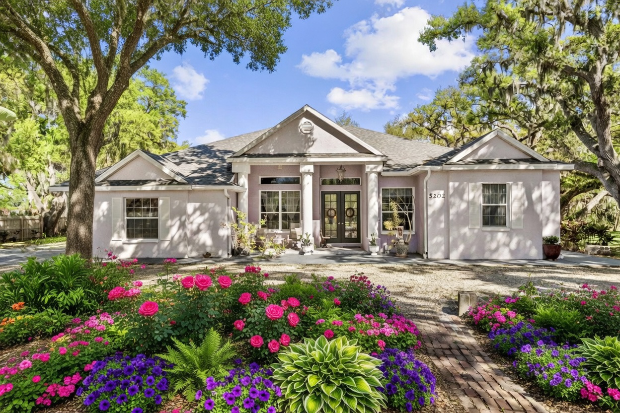 Shingle roof residential home